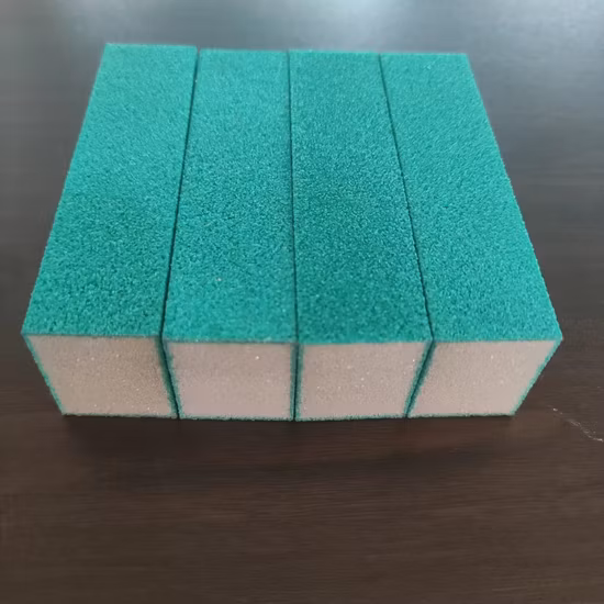 녹색 버퍼 블록 4면 스폰지 네일 버퍼 4방향 네일 버퍼